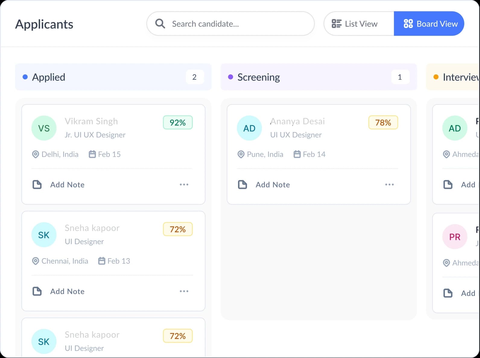 From application to hiring decision—clearly organized.
